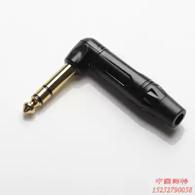 Jicheng 6 5mm elbow TRS three-core 6 35mm gold-plated right angle three-core 6 35mm two-channel plug