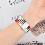 Применимо к Apple S7 Watch Apple Watch Brap Rainbow Rainbow Nylon вязание пряжка iwatch6/se/5/3/4/7/7 -го поколения Blackunity Watch 45/40/44 мм мужчины и женщины S6/S5