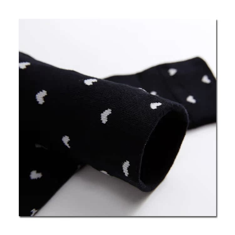 SOOCKS đầy tình yêu vớ cotton rộng miệng vớ vớ nữ chủ đề 0109 đen trắng đầy đủ 60 tất bàn nữ đẹp