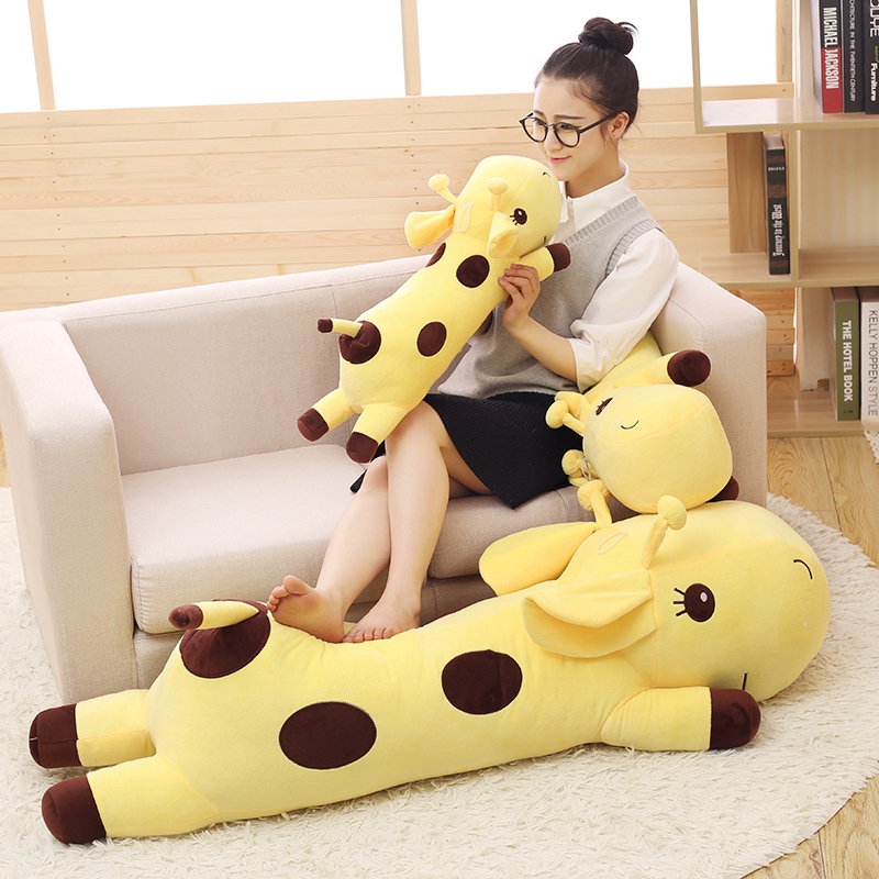 Giraffe cashmere toy to accompany you to sleep with pillow clamping leg strip pillow headboard large backrest cushions bed girl