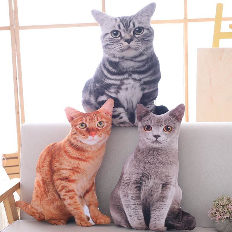 Animal holding pillow sleeping back cushion emulation 3d plush cute to blame toys Little kitty paparazzi girl birthday present