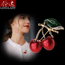 Korean fashion Cherry brooch womens suit buckle new hipster fruit brooch pin cardigan accessories
