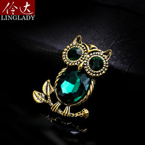 Lingda green brooch female Korean version of simple Japanese hipster Jasmine pin cardigan shawl clasp