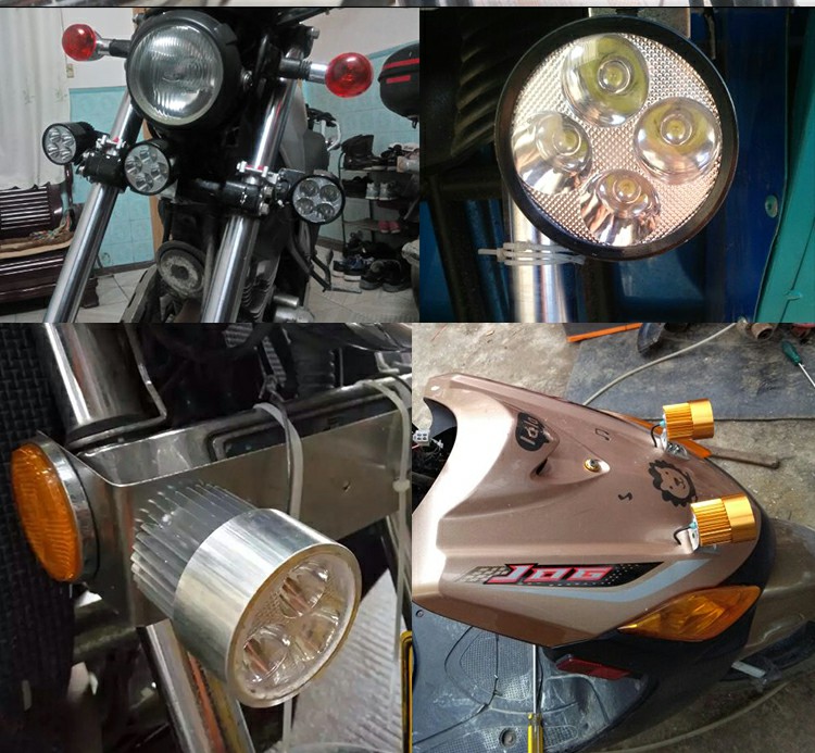 Bóng đèn xe máy siêu sáng chói xe tay ga sửa đổi phụ kiện pin xe điện ba bánh bóng đèn đèn trợ sáng cho exciter 150