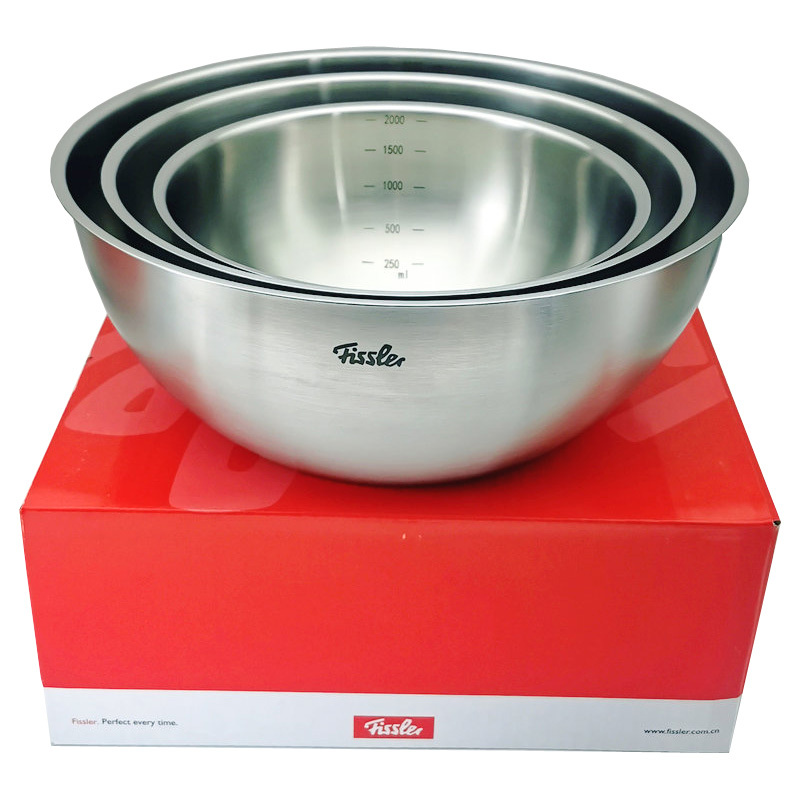 German Fissler Household All-Stainless Steel Fruit and Vegetable Basket and Basin, Soup Basin, Water Basin 22/24/28cm
