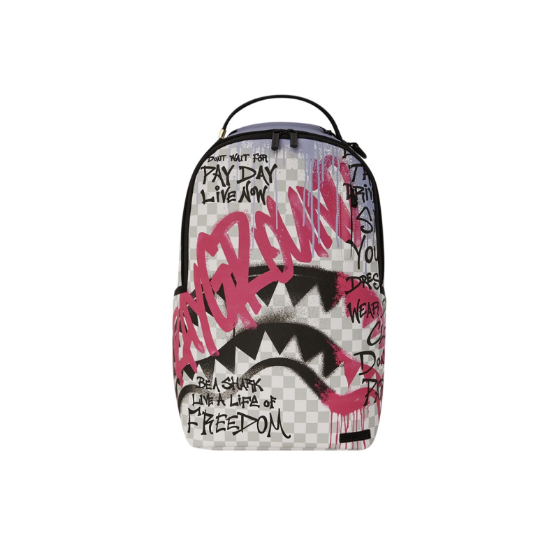 Sprayground Sg Shark Big Logo Shark Mouth Graffiti Poetry Pvc Backpack Unisex Couple Style Sprayground Sg Shark Big Logo Shark Mouth Graffiti Poetry Pvc Backpack Unisex Couple Style