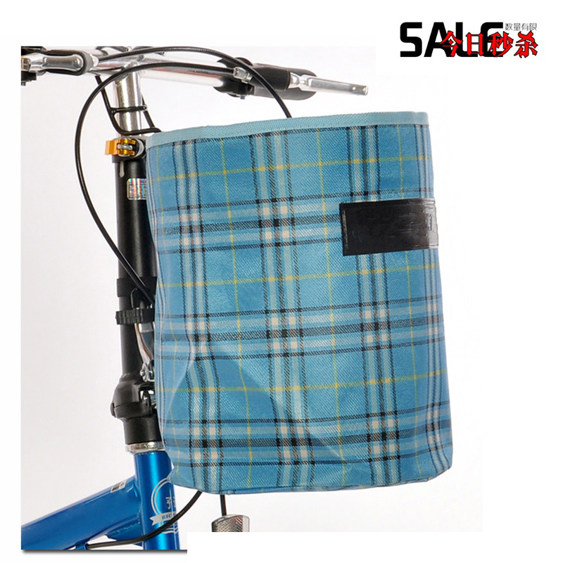 Simple folding car cart basket car basket electric car basket electric car basket Climbing Bike hanging basket Canvas Vegetable Basket