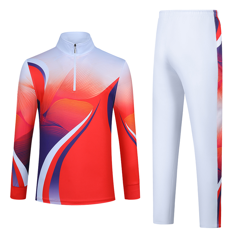 Walking Sportswear Suit for Men and Women, Summer Long-Sleeved T-Shirt, Sports Meeting Performance Clothing, Aerobics Square Dance Clothing