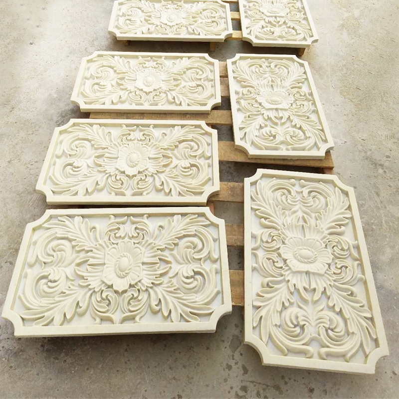Sandstone background New European style flower board TV background wall decoration artificial sandstone relief hand carved art flower board