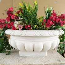 Sandstone flower pot sculpture outdoor landscape garden flower bowl artificial sandstone European flower pot urban greening decoration ornaments