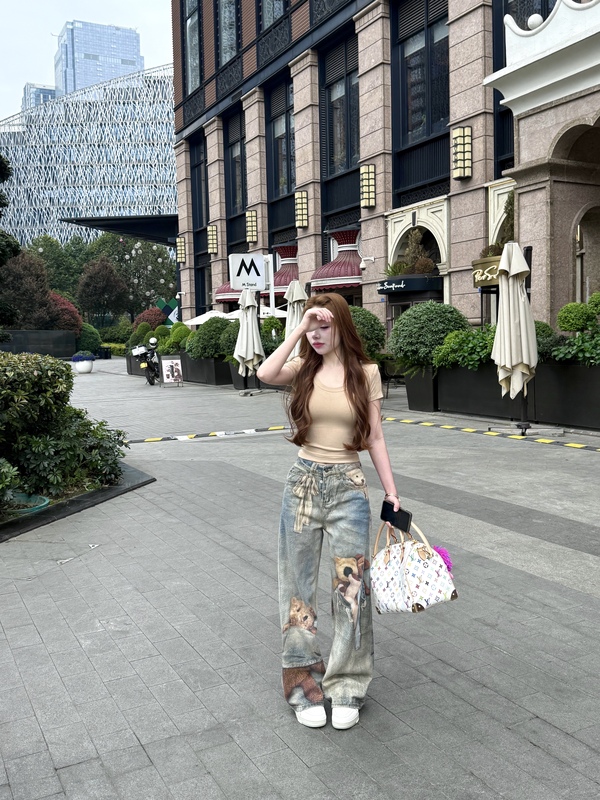 Sisi's Home【Almond Milk Fleece】Summer New Slim Fit Padded Shoulder Almond Skin-Feel Breathable Pure Desire T-Shirt