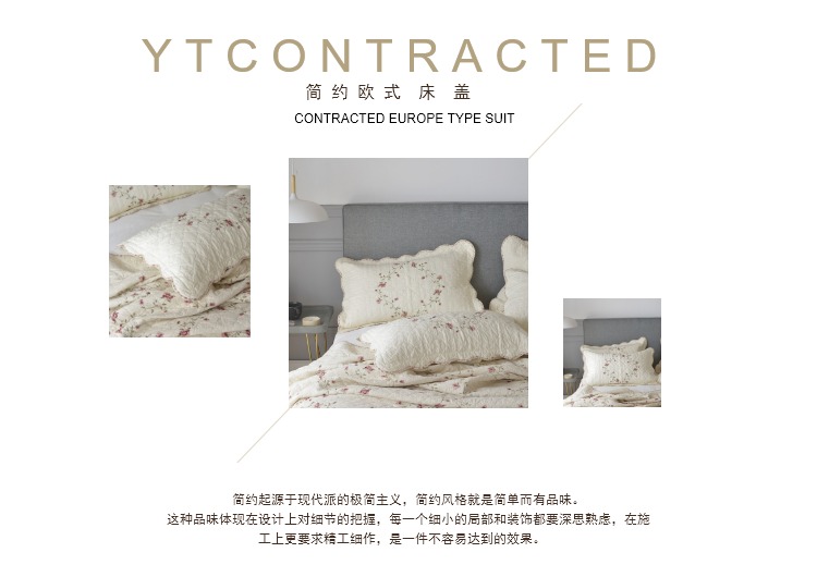 Bông trải giường thêu ba bộ chăn bông dày được bọc bởi bông mùa hè trải giường tấm ga trải giường