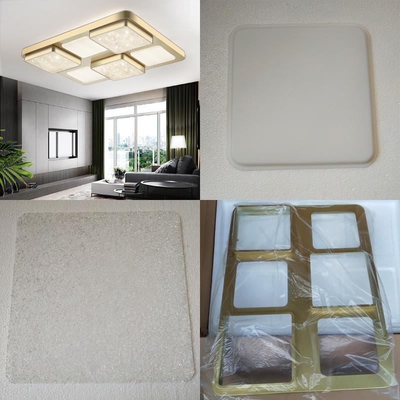 [Aoduo Lighting Accessories] Cl30969 Acrylic Lampshade 80Cm*60Cm Rectangular with Imitation Copper-Colored Frame