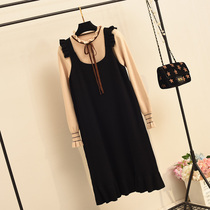 2021 - The new female wood ear knitted skirt dress A - letter tide of the dress