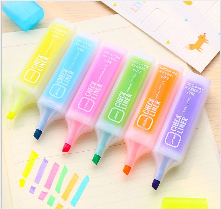Japanese and Korean stationery marker pen student prize marker graffiti hobby creative candy color large-capacity highlighter
