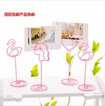 Simple office desktop message note holder ornaments Pink girly heart cute heart-shaped small clip photo holder