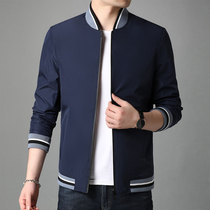 Middle-aged spring jacket mens 2021 New thin casual 40 mens autumn jacket jacket dad tide coat