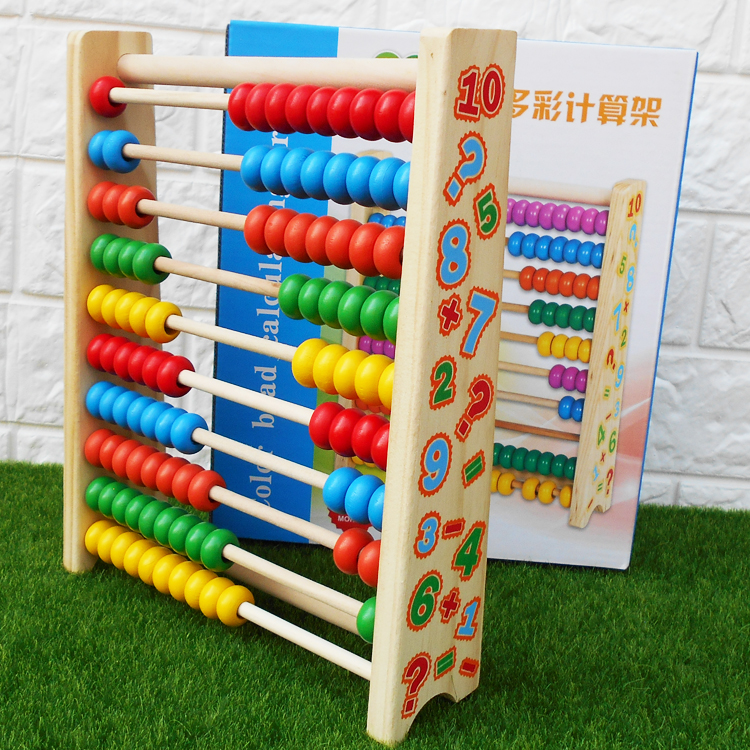 Wooden Children Puzzle Toy Colorful Vertical 10 Gear Counting Shelf Math count Everest math counts 1-3-6 years old toddler