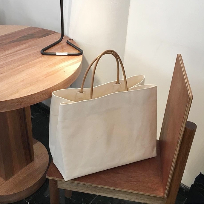 ins Style Simple Large-Capacity Canvas Bag Korean Dongdaemun Same Style Tote Bag Women's Shopping Bag Large Bag ins Style Simple Large-Capacity Canvas Bag Korean Dongdaemun Same Style Tote Bag Women's Shopping Bag Large Bag
