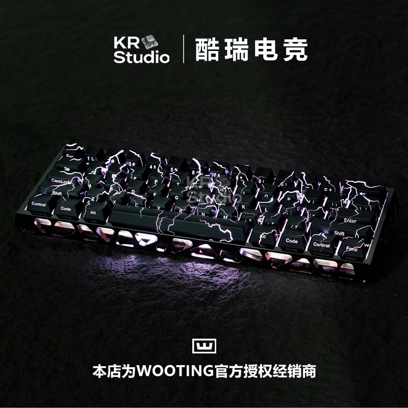 Wooting60Hev2 Fully Modified Lightning Dual-Switch Finished Keyboard with Top-Of-The-Line Magnetic Switches