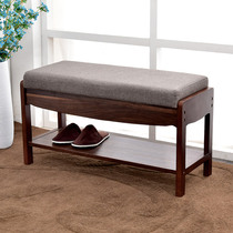 Solid wood shoe changing stool wear shoe stool storage removable wash foyer storage stool trial shoe stool modern simple log shoe frame stool