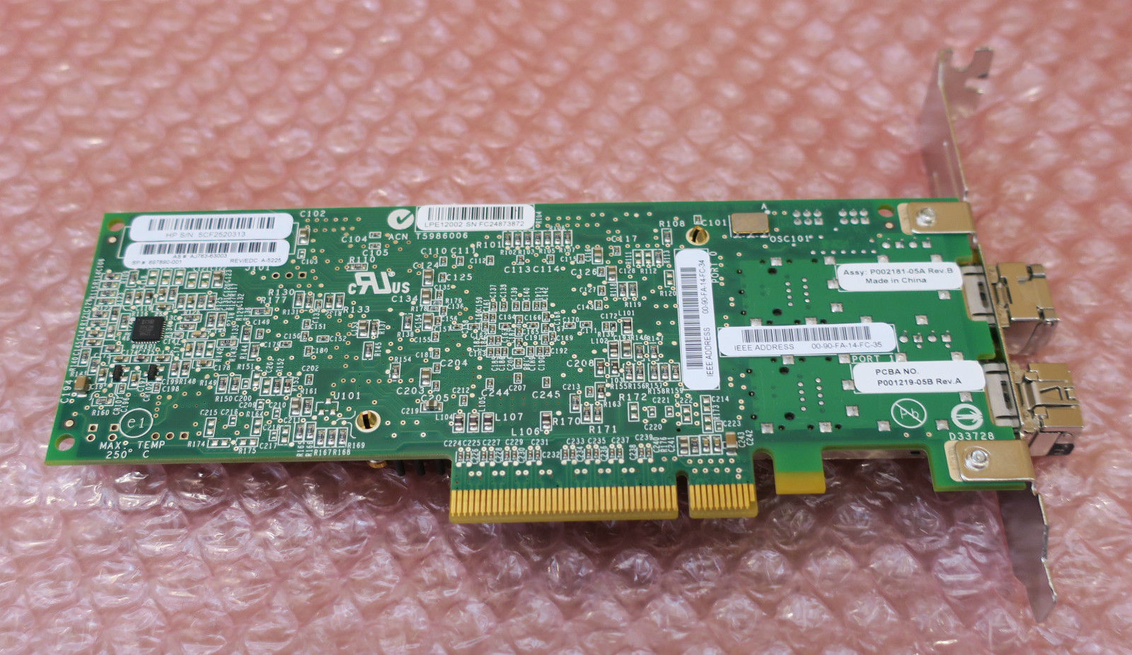 Original HP AJ763A AJ763B 489193-001 82E LPE12002 8G PCI-e HBA card