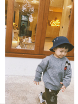 MINIV KIDS Mickey Embroidered Baby Sweater Childrens Pullover Sweater Sweater Baby Winter Bottom Shirt