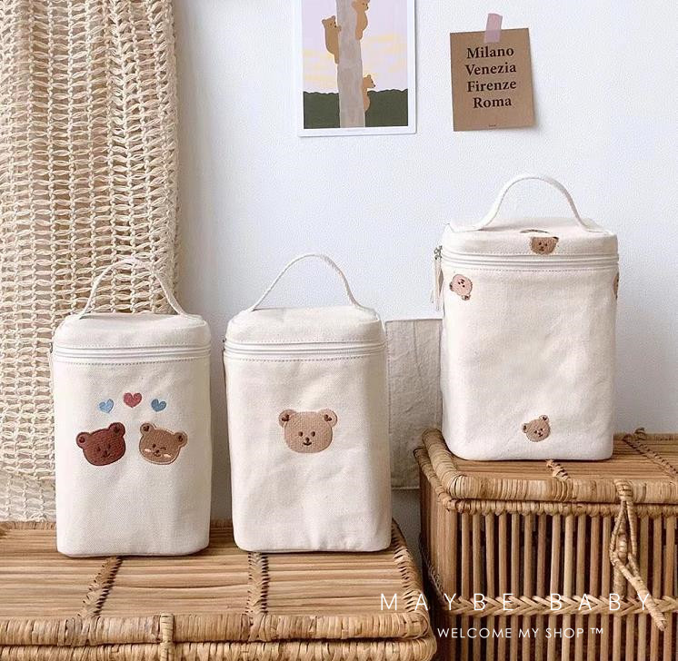 South Korea ins bear insulation bag mummy bag children lunch bag baby food cold bag picnic bag