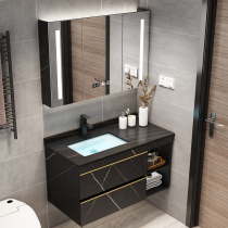 Light luxury rock slab bathroom cabinet combined toilet toilet washstand washbasin wash basin marble bathroom mirror cabinet