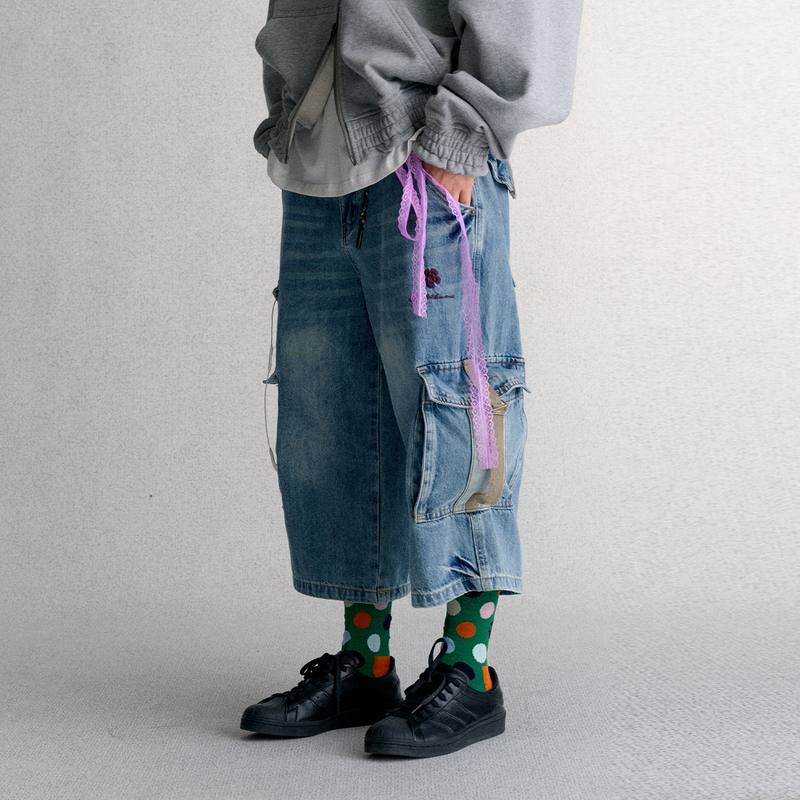 Achihara Loose Straight-Leg Denim Capri Pants for Women, 2026 Autumn Design, Niche Cool Style Workwear Pants