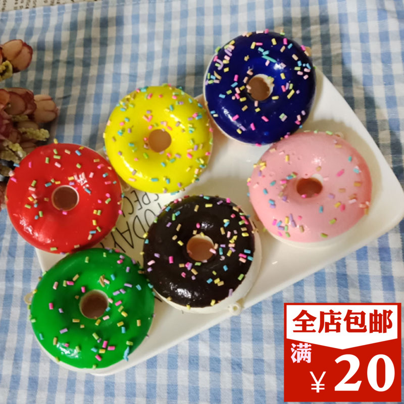 Slow rebound doughnut squishy simulation bread cake food decorations set up home toys fake model