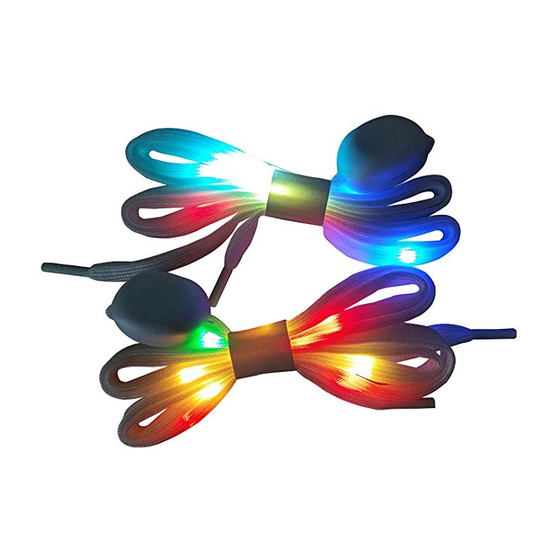 Colorful flash LED light-emitting shoelaces flat flashing fluorescent shoelaces flashing luminous shoelaces dancing show fluorescent running shoes