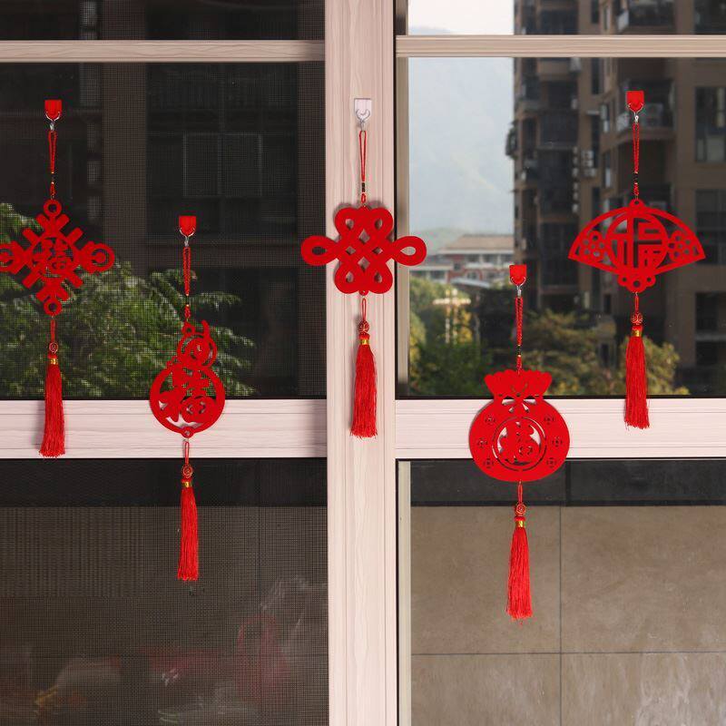 New Year's items decorations 2022 Hanging Living-room Pendant Cross Years Adorn the New Year's Day Classroom Scene Placement Spring Festival