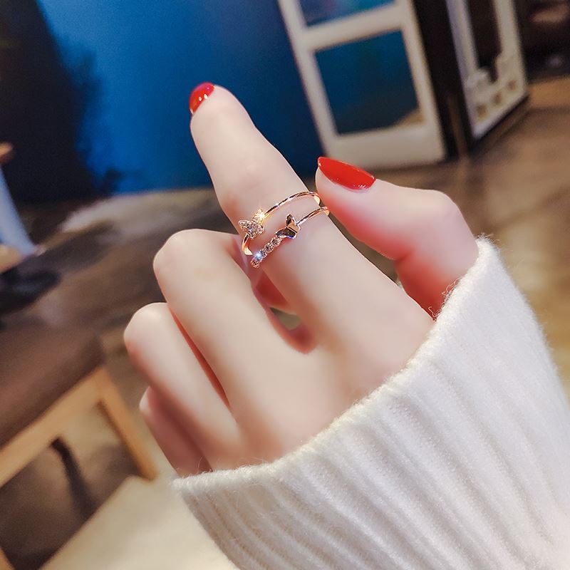 Suitable for hand with thick and fat hands Ring Son Monotone Large Size size opening adjustable Fashion Commute Food Ring Net Red