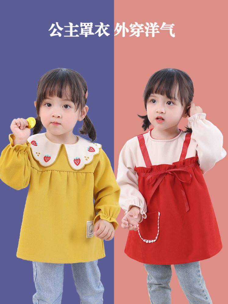 Children's enclosure for winter outside wearing cute girl foreign women's treasure outside wearing down back clothes female baby autumn and winter princess apron