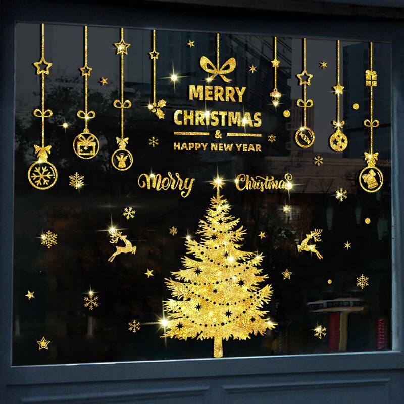 Christmas decorations Christmas Stickers Glass Sticker Christmas Tree Static Sticker windows Decorative Windows Applie Windows Door Stickers