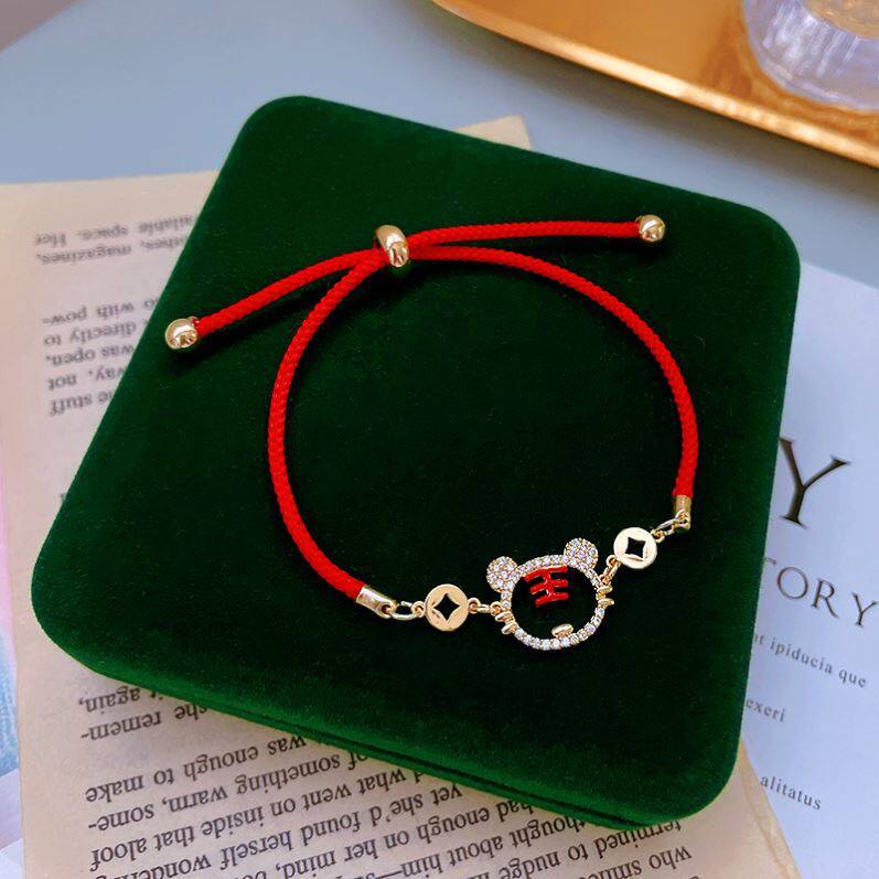 Tiger Year of the Year Small Tigers Delicate Red Rope Handmade Female Tiger Red Hand Rope 2022 Hand Strings Light Extravagant and small crowdsourced gift