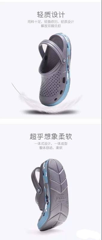 Giày đế xuồng nam mùa hè Giày nam chống trượt sân vườn Giày dép đôi dép và dép xăng đan Giày dép nam Baotou thoáng khí