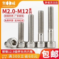 Class 12 9 nickel-plated hexagon socket head head bolt lengthy alloy steel screw M2M3M4-M12