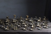 F Group Candlestick Vintage Antiquity Antiquity Antiquities Photography Brass Swing Flower(2 store prop shop)