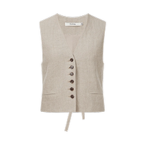 (Stress-free workplace) Masfil 24 new summer fashion style collarless contrast suit vest for women