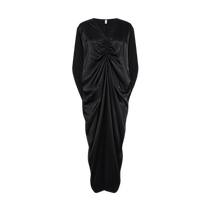 (New Energy Black Dress) Masfiel 2024 Summer New Fashion Temperament Pleated Black Dress for Women