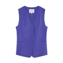 (New energy color) Masfiel summer new fashion V-neck dark purple suit sleeveless vest for women