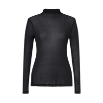 (Simplified Aesthetics) Masfil 2024 new autumn classic black turtleneck silk slim bottoming shirt