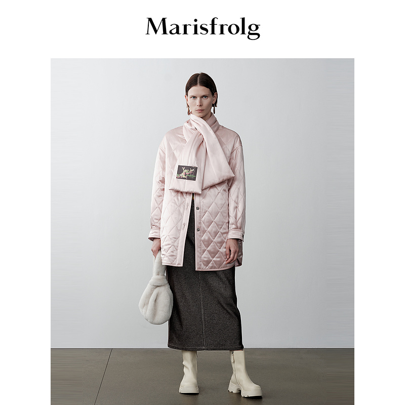 (Mall same section) Marvelfiel 2023 years Winter new fog pink Loose Light Slim Magma Cotton Coat Woman-Taobao