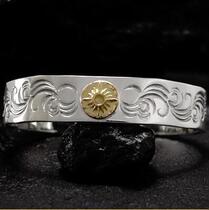 Japanese direct mail Arizona Freedom 12mm 925 silver 18K gold sun god Tang grass bracelet