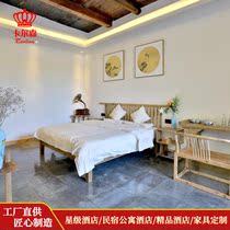 Hotel Bed Bed Bed B & B Apartment Guest room Nightstand Luggage cabinet Wardrobe Writing desk and chair Standard room Full set of furniture