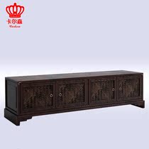 New Chinese style solid wood TV cabinet Antique living room Hotel model room Villa club decoration locker customization