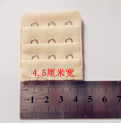 Đồ lót ba dây dài khóa mở rộng Khóa áo ngực Khóa sau khóa 4,5cm nhỏ ba hàng 3 khóa dây nối áo lót trong suốt