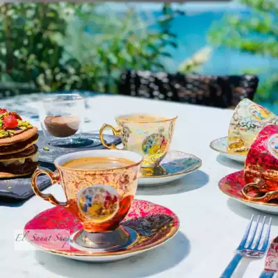 Turkish court vintage handmade bone china espresso cup Czech Royal brand coffee cup teacup